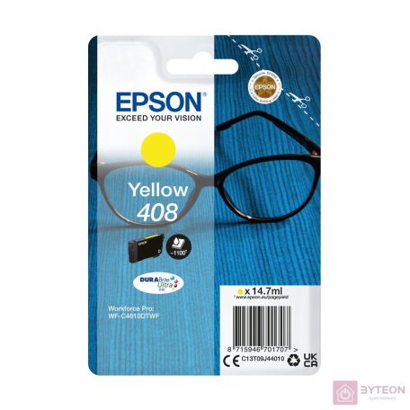 Epson Ink/Singlepack Yellow 408 DURABrite Ultr tintapatron 1 dB Eredeti Nagy (XL) kapacitású Sárga