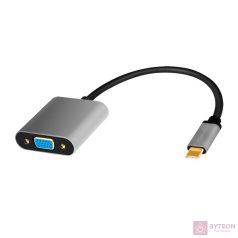   LogiLink CUA0104 video átalakító kábel 0,15 M USB C-típus VGA (D-Sub) Fekete, Szürke