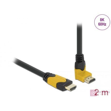 DeLOCK 86989 HDMI kábel 2 M HDMI A-típus (Standard) Fekete, Narancssárga