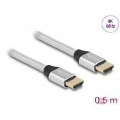   DeLOCK 85365 HDMI kábel 0,5 M HDMI A-típus (Standard) Ezüst