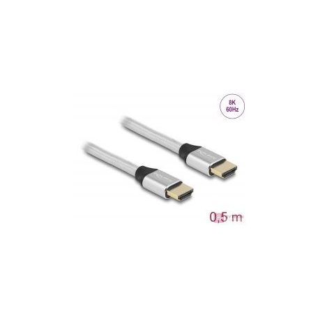 DeLOCK 85365 HDMI kábel 0,5 M HDMI A-típus (Standard) Ezüst