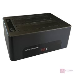   LC-Power LC-DOCK-U3-V dokkoló állomás tárolóegységhez USB 3.2 Gen 1 (3.1 Gen 1) Type-B Fekete