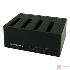   LC-Power LC-DOCK-U3-4B dokkoló állomás tárolóegységhez USB 3.2 Gen 1 (3.1 Gen 1) Type-A Fekete
