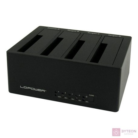 LC-Power LC-DOCK-U3-4B dokkoló állomás tárolóegységhez USB 3.2 Gen 1 (3.1 Gen 1) Type-A Fekete