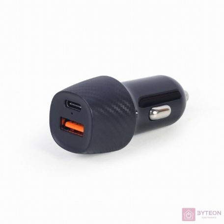 Gembird TA-U2QC3-CAR-02 mobiltelefon töltő Fekete Automatikus