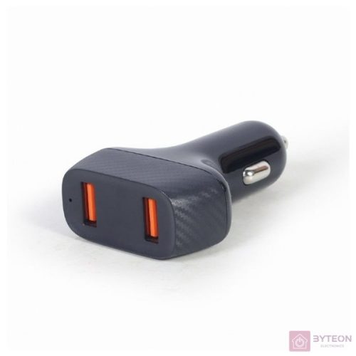 Gembird TA-U2QC3-CAR-01 mobiltelefon töltő Fekete Automatikus