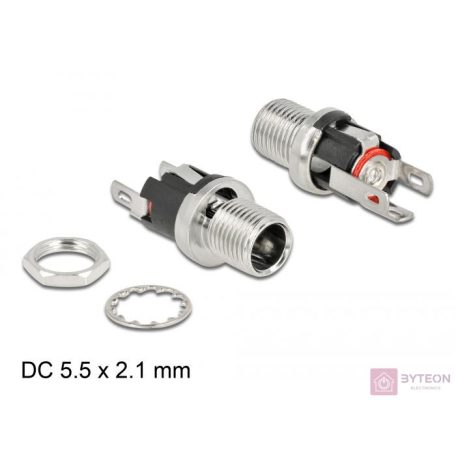 DeLOCK 90056 vezeték csatlakozó DC 5.5 x 2.1 x 12 mm M8*P0.75 Króm