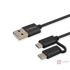   Savio CL-128 USB kábel 1 M USB 2.0 USB A USB C/Micro-USB A Fekete