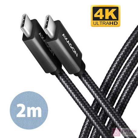 Axagon BUCM32-CM20AB USB kábel 2 M USB 3.2 Gen 2 (3.1 Gen 2) USB C Fekete