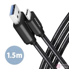   Axagon BUCM3-AM15AB USB kábel 1,5 M USB 3.2 Gen 1 (3.1 Gen 1) USB C USB A Fekete