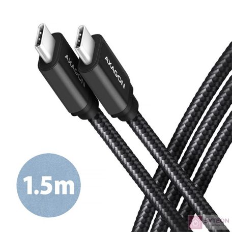 Axagon BUCM3-CM15AB USB kábel 1,5 M USB 3.2 Gen 1 (3.1 Gen 1) USB C Fekete