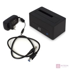  ACT AC1500 dokkoló állomás tárolóegységhez USB 3.2 Gen 1 (3.1 Gen 1) Type-A Fekete