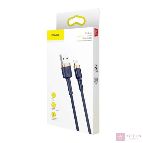 Baseus CALKLF-CV3 Lightning kábel 2 M Kék, Arany