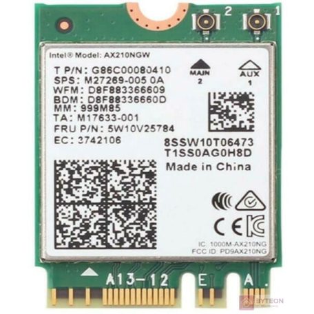 Intel Wi-Fi 6E AX210 Belső WLAN 2400 Mbit/s