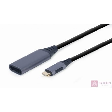 Gembird A-USB3C-DPF-01 video átalakító kábel 0,15 M USB C-típus DisplayPort Fekete, Szürke