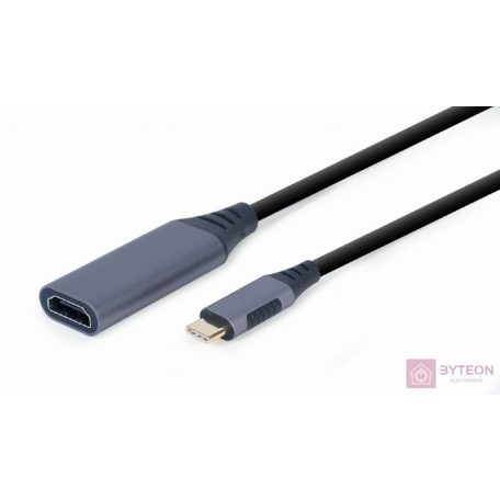 Gembird A-USB3C-HDMI-01 video átalakító kábel 0,15 M USB C-típus HDMI A-típus (Standard) Fekete, Szürke