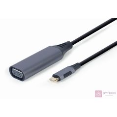   Gembird A-USB3C-VGA-01 video átalakító kábel 0,15 M USB C-típus VGA (D-Sub) Fekete, Szürke