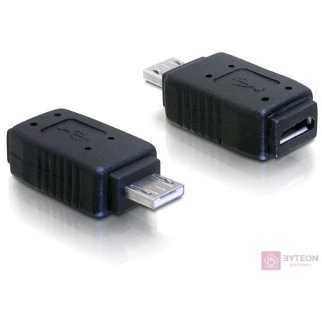 DeLOCK Adapter USB micro-A+B female to USB micro A-male Fekete