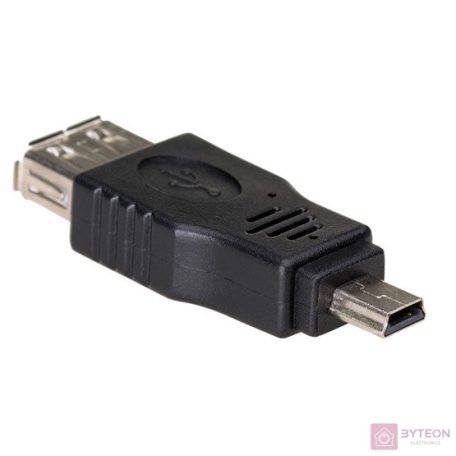 Akyga Adapter AK-AD-07 USB-AF/miniUSB-B (5-pin) USB A USB mini B 5-pin Fekete