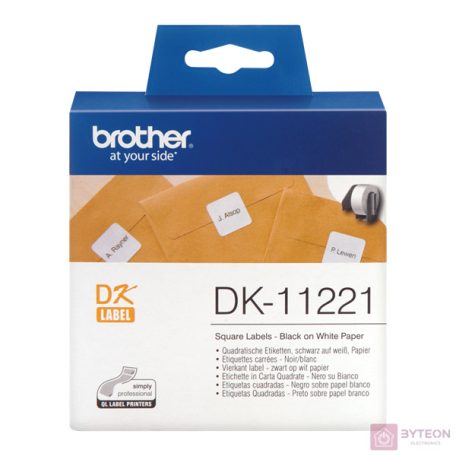 Brother DK-12221 Elővágott [23mmx23mm, Fehér, 100db]