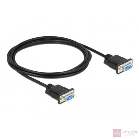 DeLOCK 86605 soros kábel Fekete 2 M RS-232 Sub-D9