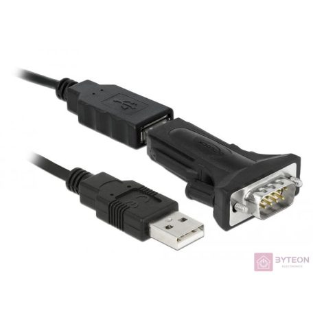 DeLOCK 66286 soros kábel Fekete 0,8 M USB A típus DB-9
