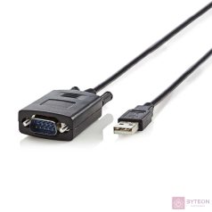 Nedis CCGW60852BK09 soros kábel Fekete 0,9 M USB-A RS232