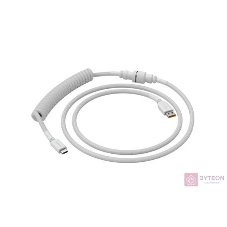 Glorious PC Gaming Race USB 2.0 cable 4.5ft total length 6 coiled section USB-C to USB-A adaptor 5-pin aviator connector Double-braided Fehér 1,37 M USB A típus, USB C-típus