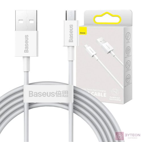 Baseus Superior USB kábel 2 M USB 2.0 USB A Micro-USB A Fehér