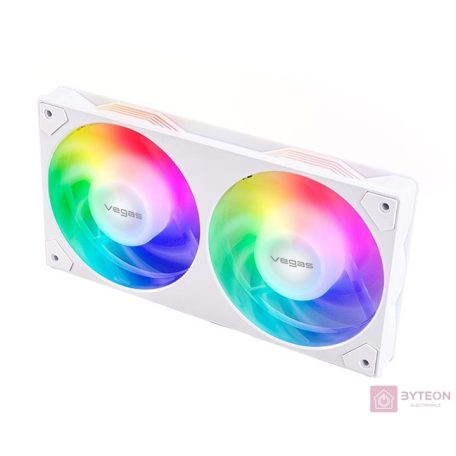 Akasa Vegas A24 Duo ARGB 2x120mm hűtő ventilátor panel - Fehér