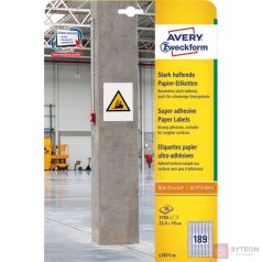   Etikett AVERY L7871-20 25,4x10 mm szuper öntapadó 20 ív/csomag