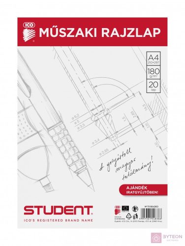 Rajzlap műszaki ICO Student A/4 20 ív/csomag
