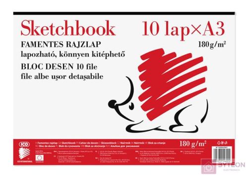 Skiccfüzet ICO Süni A/3 190 gr 20lapos