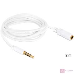   Jack 3.5 - Jack 3.5 - 2.0m hosszabító (4pin, hang+mikrofon) - Delock