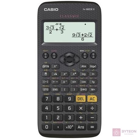 Számológép tudományos CASIO FX 82 CE X 379 funkciós 4 soros 16 digites fekete