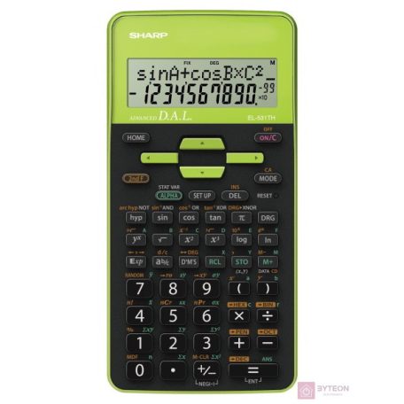 Számológép tudományos SHARP EL-531THGR 272 funkciós 2 soros 12 digit zöld