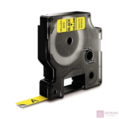 Feliratozó szalag DYMO D1 40918 9mmx7m sárgán fekete