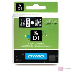 Feliratozó szalag DYMO D1 45021 12mmx7m fehér feketén