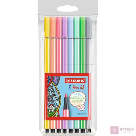 Filctoll STABILO Pen 68 8db-os készlet pasztell színben