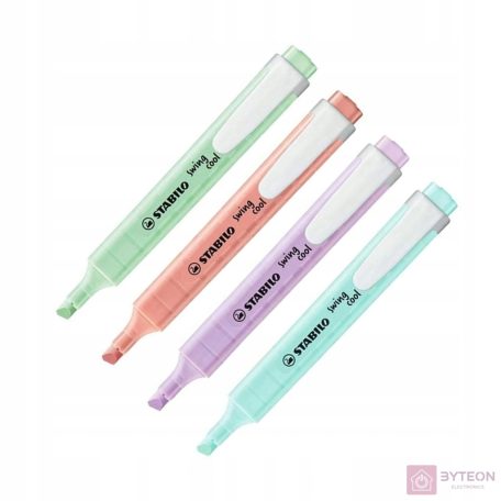 Szövegkiemelő STABILO Swing Cool pasztell Z-P-L-T 4 db/készlet