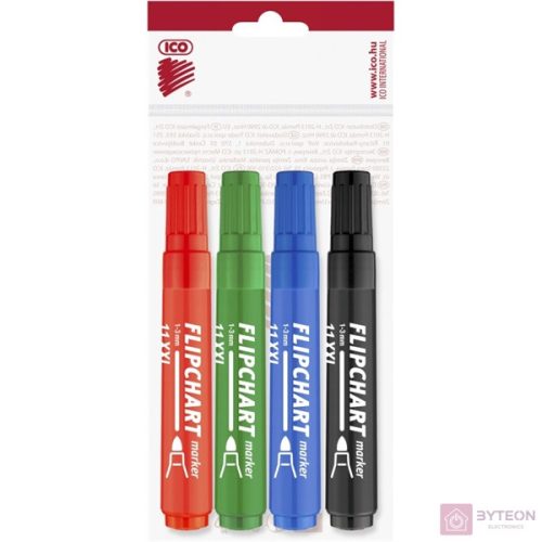 Flipchart marker ICO Artip 11 XXL kerek 1-3mm 4db-os készlet