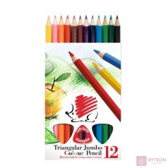   Színes ceruza ICO Süni háromszögletű vastag festett 12 db/készlet