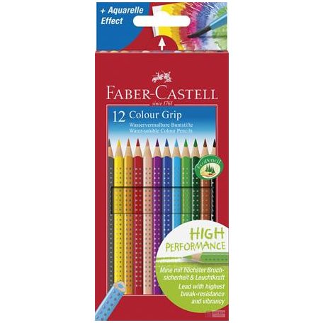 Színes ceruza FABER-CASTELL Grip háromszögletű 12 db/készlet