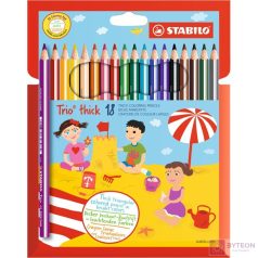   Színes ceruza STABILO Trio thick háromszögletű vastag 18 db/készlet