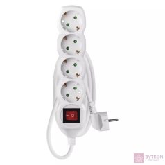 Kábel hosszabbító EMOS 4 aljzat 1,5m kapcsolóval fehér