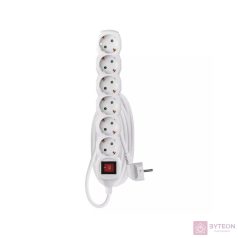 Kábel hosszabbító EMOS 6 aljzat 3m kapcsolóval fehér