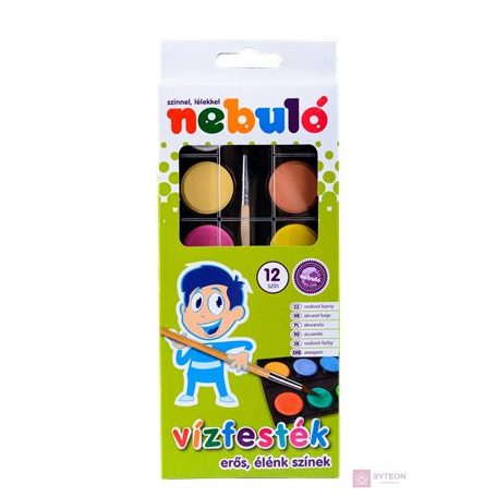 Vízfesték NEBULO 28 mm 12-es ajándék ecsettel