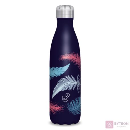 Kulacs duplafalú ARS UNA fém BPA-mentes 500 ml Feather sötét