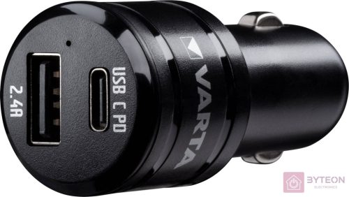 Adapter autós VARTA Car Charger Dual USB -A/USB-C 12V