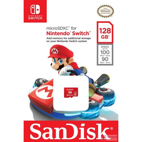 Memóriakártya SANDISK MicroSDXC NINTENDO SWITCH U3 C10 A1 UHS-1 128 GB
